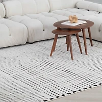 Rug Branch Domus Abstract Indoor Area Rug, Cream Black, Modern - Living Room, Bedroom, Dining Room, and Kitchen