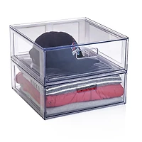 Mainstays transparent plastique brillant tiroir placard grande taille, taille adulte dimension: 14" L x 13.78" W x 5.5" H