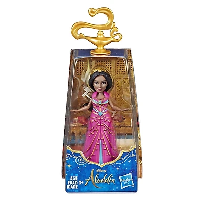 Disney - Poupée de collection Jasmine. Petite poupée de 8,5 cm vêtue d'une robe rose