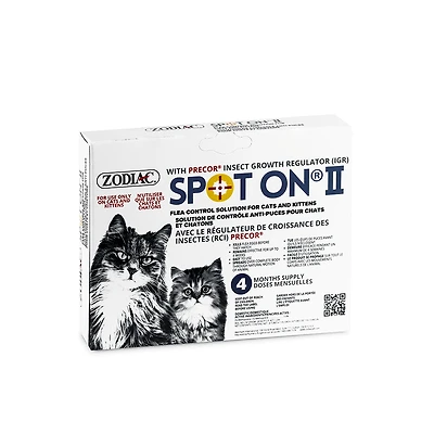 Zodiac SPOT ON II Contrôle des Puces pour Chats et Chatons, Format 4 Mois