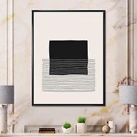 Designart Minimal Geometric Lines And Squares VIII FLOAT FRAME WALL ART