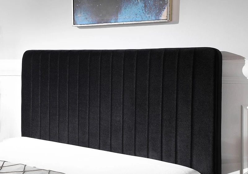 King Platform Bed with Lift Storage, Black