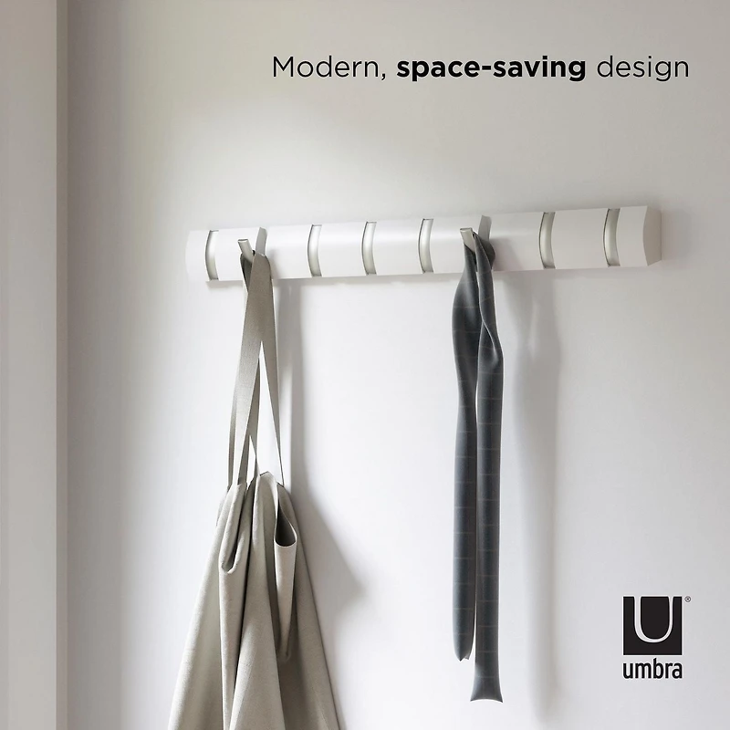 Umbra Flip Wall Mounted Coat Rack,White
