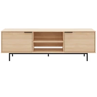Meuble TV Nexera Hamilton 70 pouces avec 2 armoires de rangement, chêne blond naturel