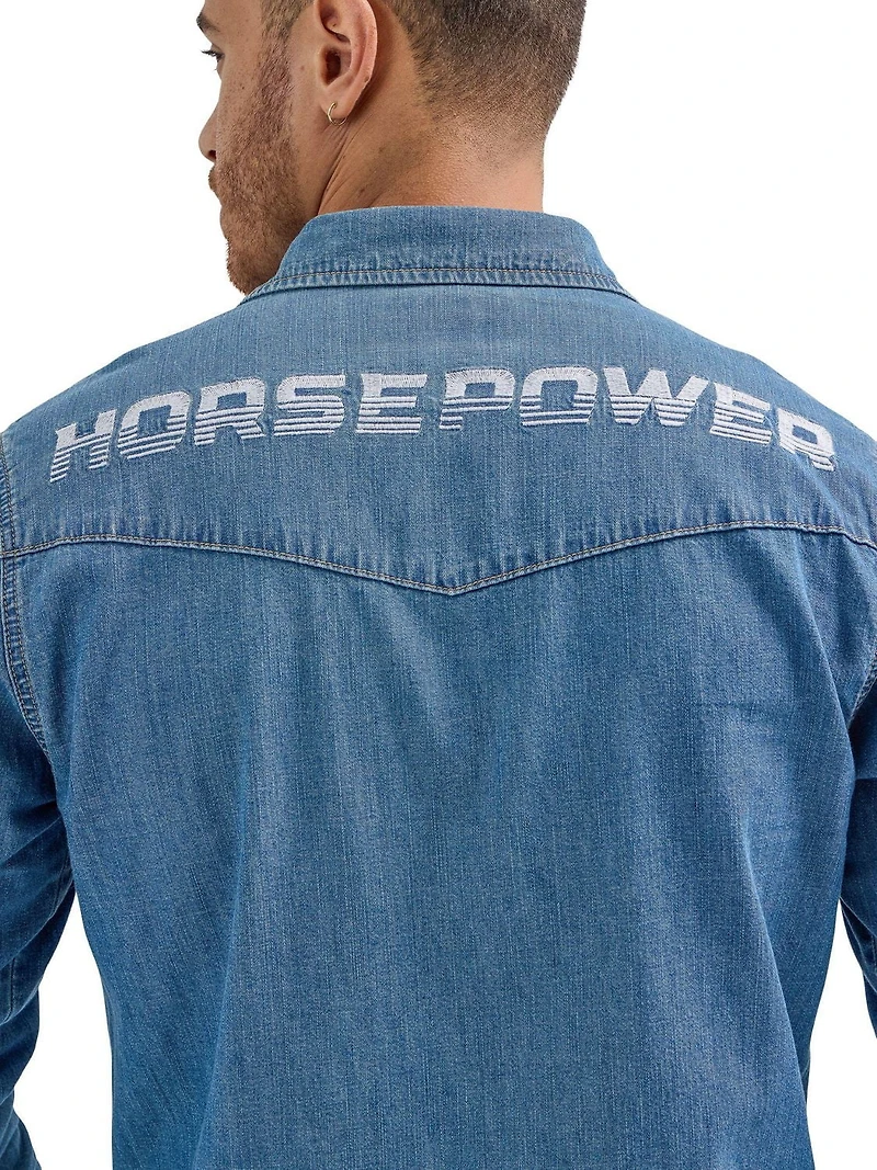 WRANGLER® x HOT WHEELS™ CHEMISE DE TRAVAIL EN DENIM POUR HOMMES