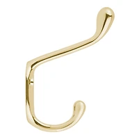 Era Double Hook 2-Pack Gold, 3.25 x 0.75 x 2.25 in.