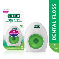 GUM® Fine Waxed Dental String Floss, Mint, Glides easily between tightly spaced teeth, 165M