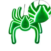 Décoration murale araignée LED style néon avec miroir - 30 cm
