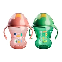 Tommee Tippee Sippee Trainer Cup with Handles, Spill-Proof, 8oz, 7m+, Pack of 2 (Designs Will Vary), 7m+