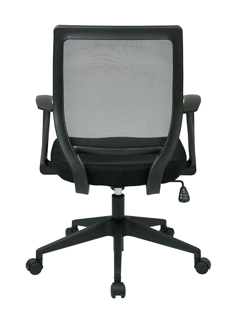Work Smart Screen Back Task Chair with "T" Arms, Black