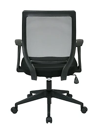 Work Smart Screen Back Task Chair with "T" Arms, Black