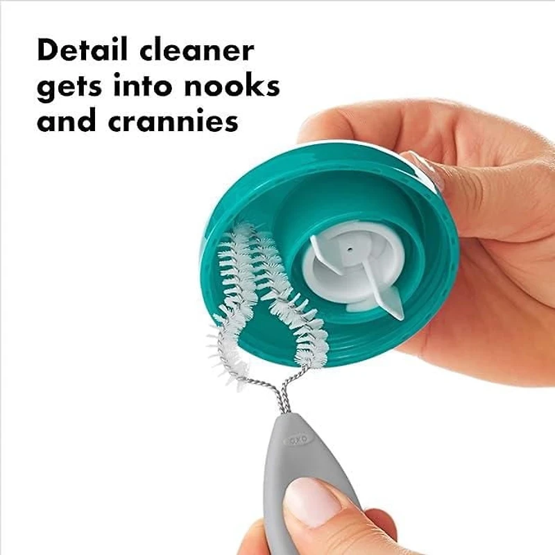 OXO Tot - Ensemble de Nettoyage pour Bouteilles d'Eau et Gobelets avec Paille - Outil Polyvalent Idéal pour Nettoyer les Biberons, Gobelets à Paille, Parties de Tire-lait - Équipement de Nourrissage p