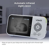 VTech VM3254-2 2 Camera 2.8” Digital Video Baby Monitor with Night Light, White