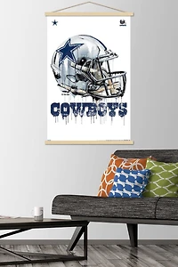 NFL Dallas Cowboys - Drip Helmet 20 Wall Poster, 22.375" x 34" Framed