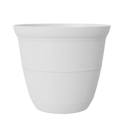 Pot de fleurs Mainstays Basic Bell 30 cm, blanc, design classique avec soucoupe intégrée, résistant aux intempéries. cloche blanc 12 po plateau. Durable, léger et