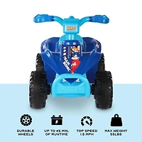 SONIC 6V QUAD ATV RIDE On/ TEAM/ BLU w/ LT BLU SEAT