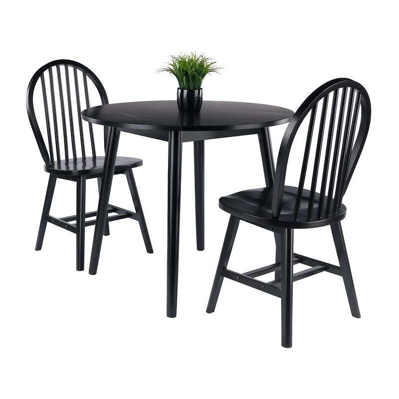 Moreno 3pc Drop Leaf Dining Table with Chairs
