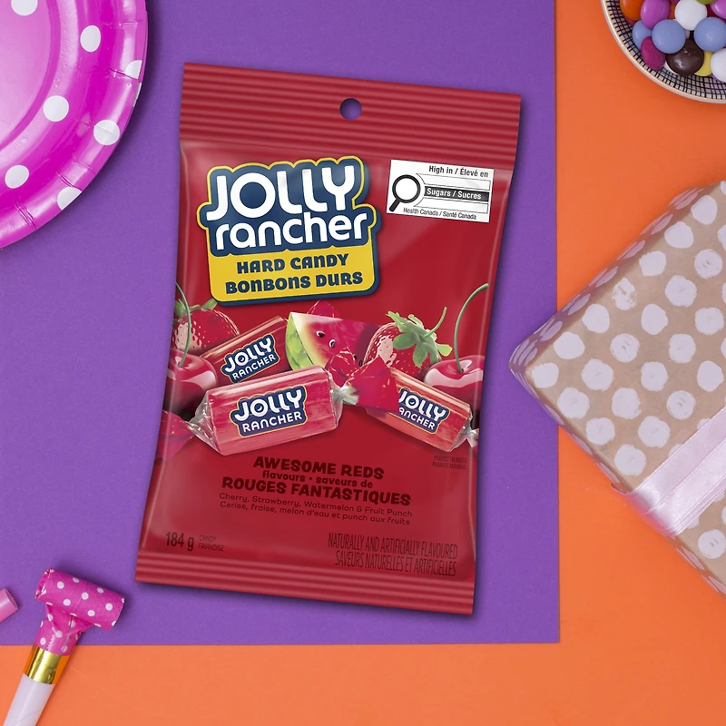 JOLLY RANCHER Awesome Reds Hard Candy, cherry, strawberry, watermelon, and fruit punch, 184g