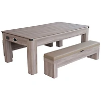 Ens. table d’air hockey Driftwood de Hathaway de 2,13 m (7 pi) avec bancs