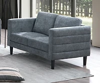 K-LIVING BRAYDEN 3 PCS SOFA SET IN CHARCOAL GREY FABRIC UPHOLSTERY(SOFA, LOVESEAT , CHAIR)