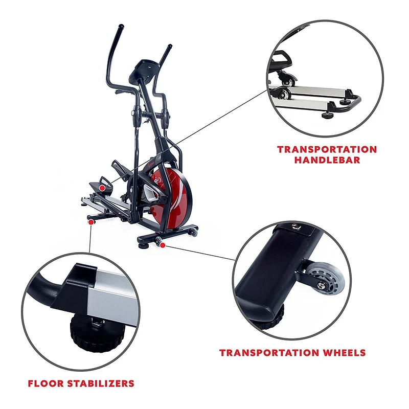 Exerciseur Elliptique Magnétique Sunny Health & Fitness avec Moniteur LCD et Moniteur de Fréquence Cardiaque - Stride Zone - SF-E3865