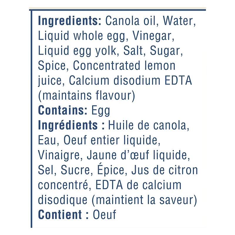 Mayonnaise Hellmann's Vraie 890 mL Mayonnaise
