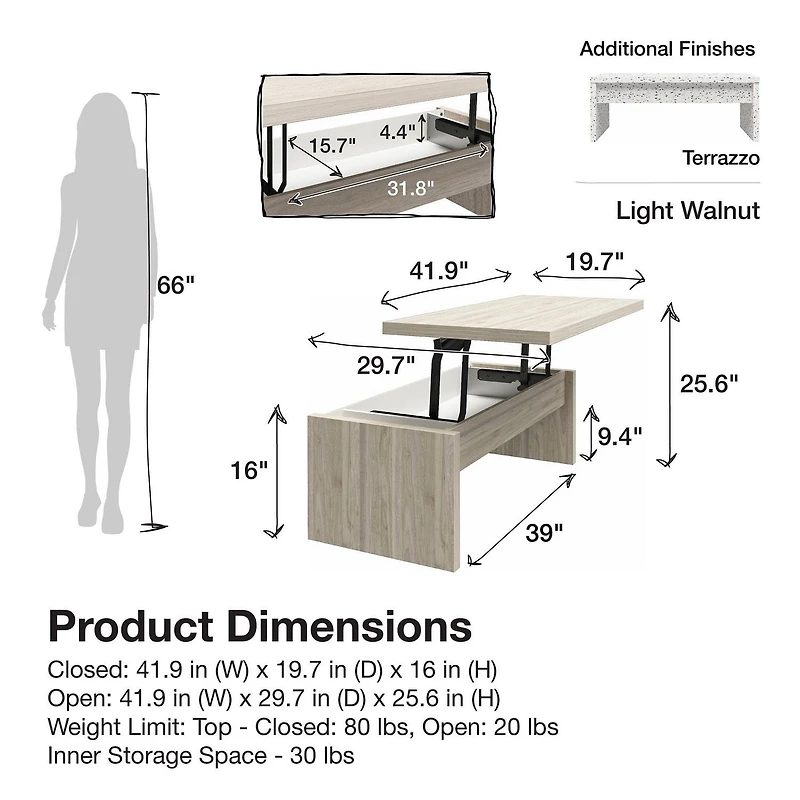 Mr. Kate Winston Lift Top Coffee Table, Terrazzo
