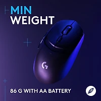 Souris gaming sans fil Logitech G309 LIGHTSPEED, légère, switchs hybrides LIGHTFORCE, capteur HERO 25K - Noir