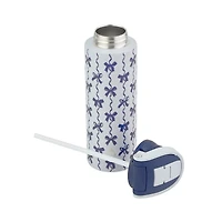 Bouteille d'eau TAL 2 en 1 en acier inoxydable avec paille et couvercle à pression, 78 cl, nœuds bleus TAL 24OZ 2-EN-1 - Nœuds bleus