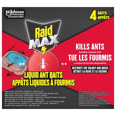 Insecticide Raid Max Appâts à fourmis, à l’épreuve des enfants, 4 unités