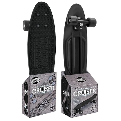 Rugged Racer 27" Skateboard Cruiser, Black