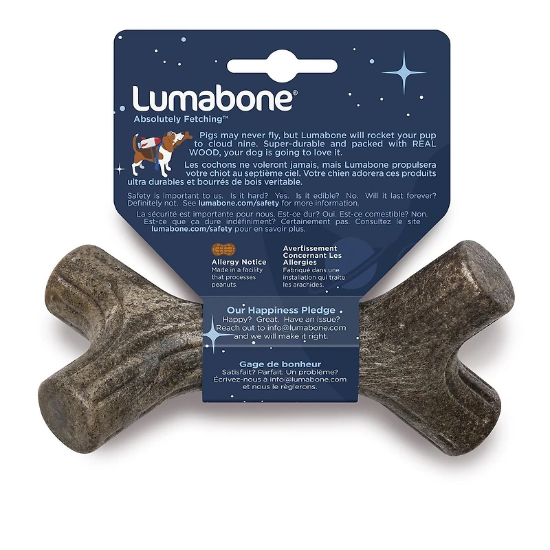 Lumabone jouet à mâcher pour chiens en forme de bâton, petit
