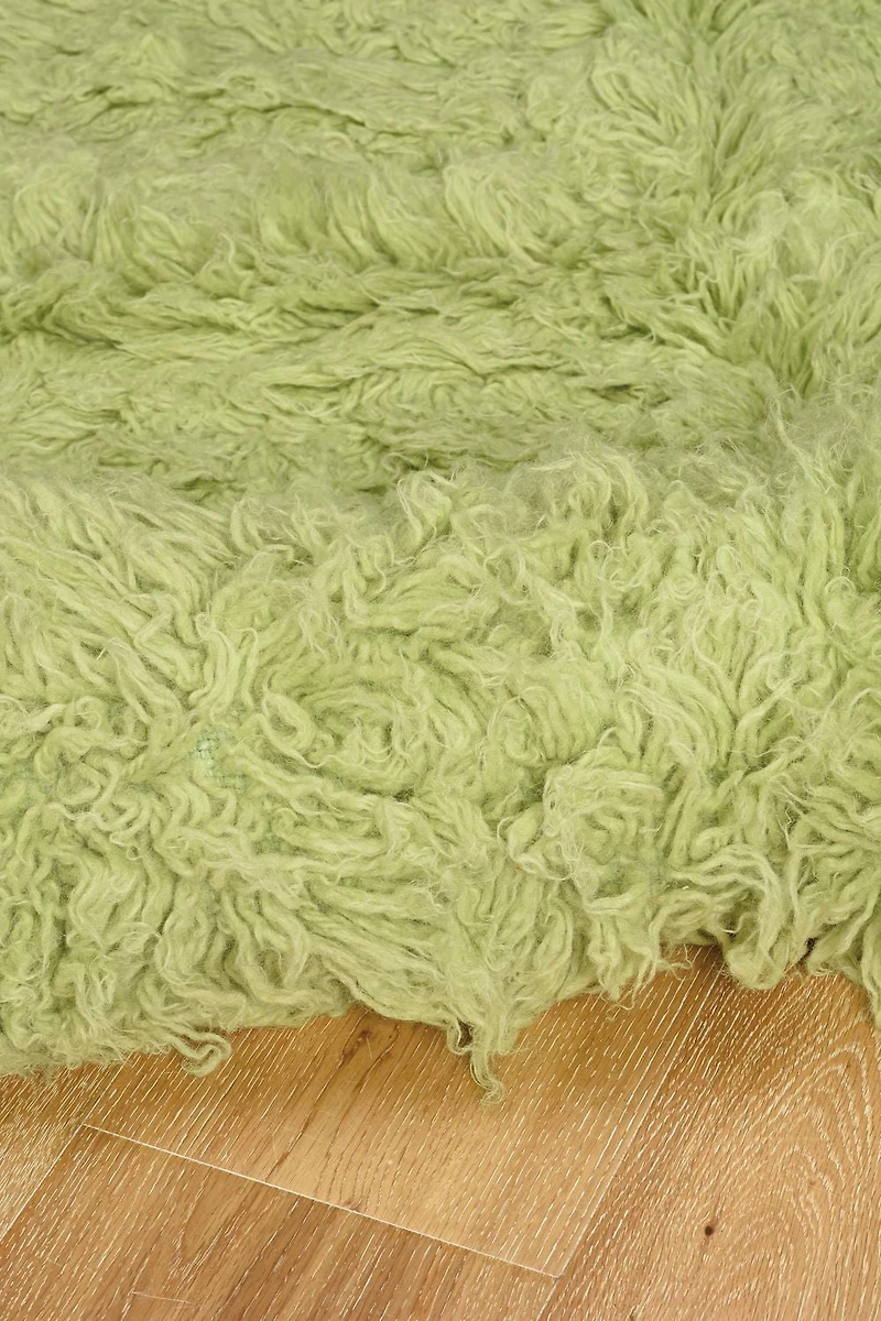 Tapis Nouveau Flokati 1400 gr de 5' x 8', Vert Citron