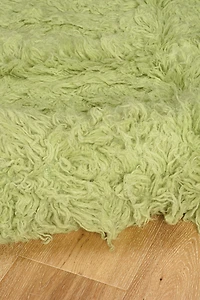 Tapis Nouveau Flokati 1400 gr de 5' x 8', Vert Citron