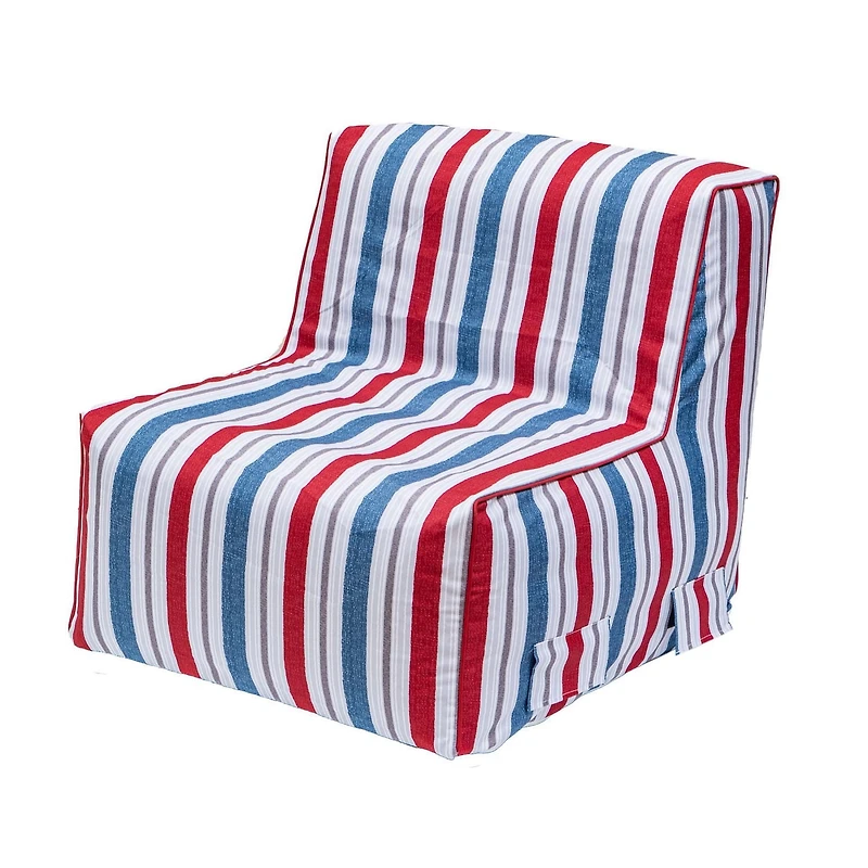 Chaise longue gonflable d'extérieur - Rayure rouge marine