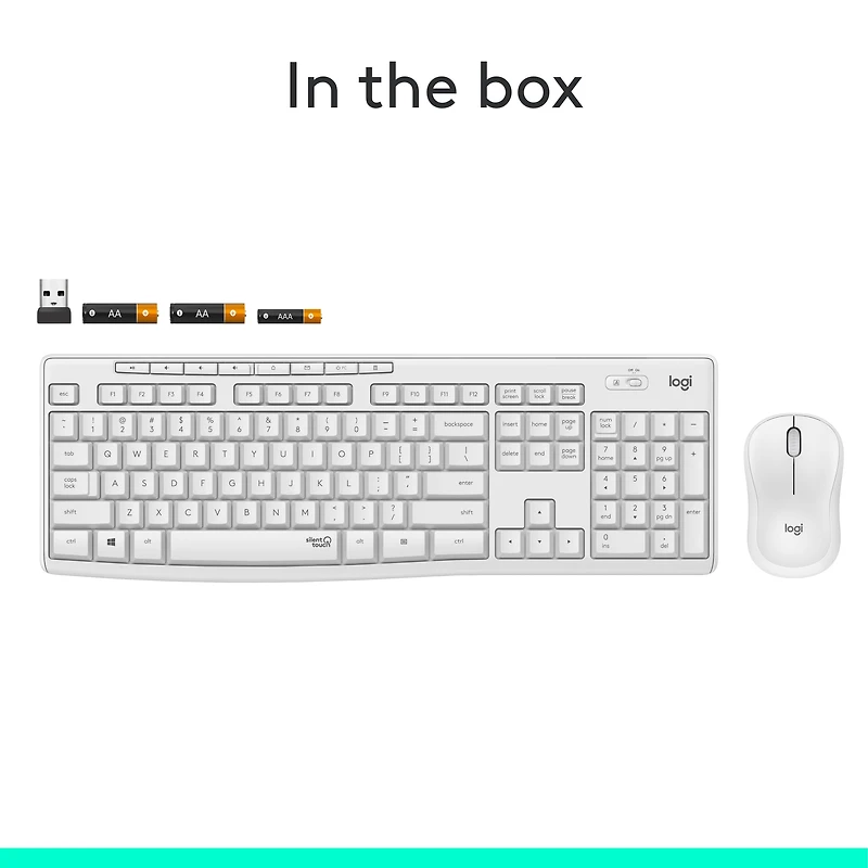 Logitech MK295 Silent Wireless Keyboard and Mouse Combo - Off-White