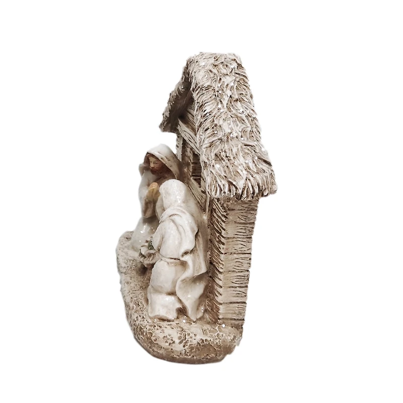 Scène de crèche en résine Holiday Time 5.11 avec Joseph, Marie et bébé Jésus Crèche