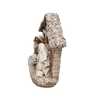 Scène de crèche en résine Holiday Time 5.11 avec Joseph, Marie et bébé Jésus Crèche