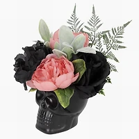 Halloween Pl Blk Skull Arrangemen