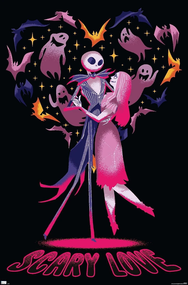 Disney Tim Burton's The Nightmare Before Christmas - Scary Love Wall Poster, 22.375" x 34"