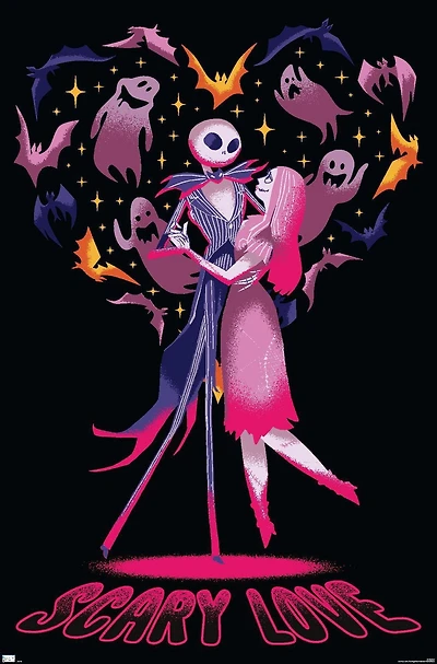 Disney Tim Burton's The Nightmare Before Christmas - Scary Love Wall Poster, 22.375" x 34"