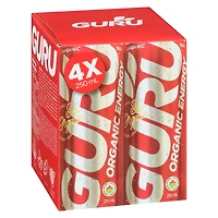 GURU Organic Energy 4 x 250 mL, Cans, 4x250mL