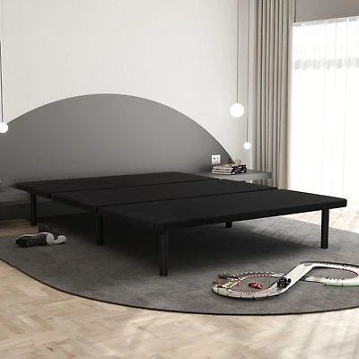 Base de lit plateforme rembourrée ZenBase noire, très grand