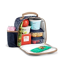 Fit + Fresh Townsend Lunch Bag Kit with Containers, Navy Polka Dots., TOWNSEND KIT DB
