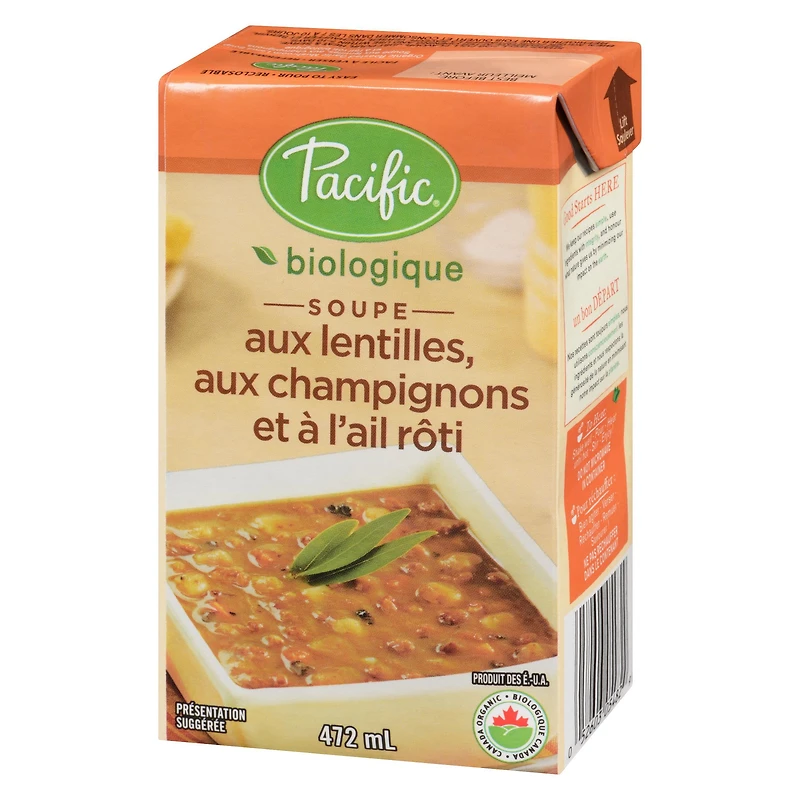 Pacific Foods Soupe Legumes Lentilles Champignons