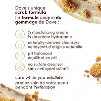 Dove Gommage pour le corps pour une peau soyeuse et lisse, au sucre brun et au beurre de noix de coco exfolie et restaure les nutriments naturels de la peau 425g