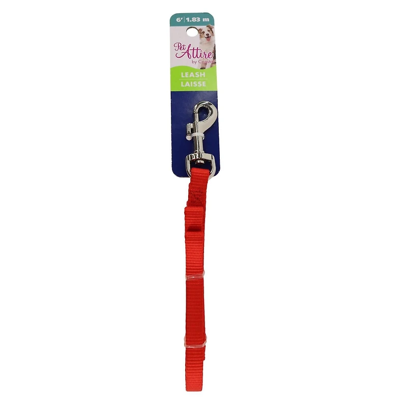 Pet Attire by Coastal 3/8" x 6' Small Red Dog Leash