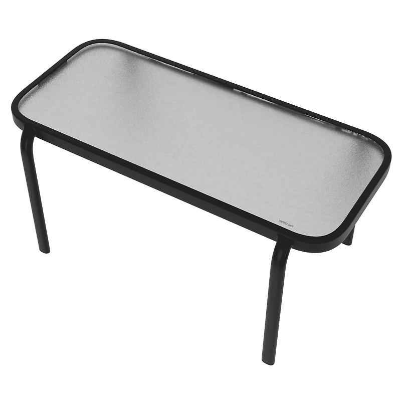 Mainstays Steel Outdoor Stacking Glass Table, Black