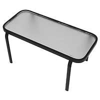 Mainstays Steel Outdoor Stacking Glass Table, Black