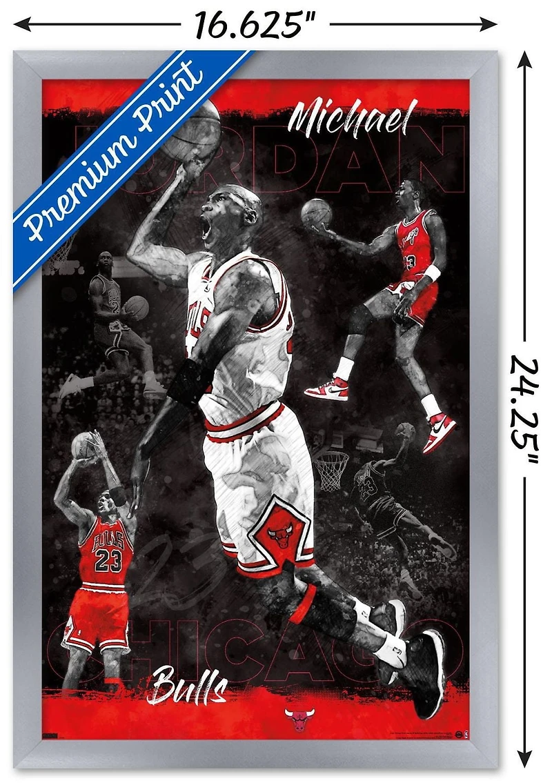 Michael Jordan - Sketch Wall Poster, 22.375" x 34" Framed